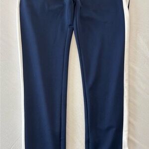 Navy Blue Sweatpants with White Stripes